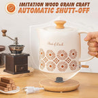 Ceramic Electric Kettle 1 Quarts, Automatic Shut Off, Porcelain Teapot, Hot Water Electric Boiler with LED Light, Boil Dry Protection, Short Spout 1000W Rapid Boiling Water for Tea Coffee