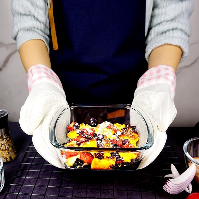 6×6in Square Glass Baking Dish with lid, 1QT Small Square Glass Baking Dishes for Oven, Microwave and Oven Safe