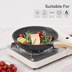 JEETEE Nonstick Frying Pans Set, Nonstick Omelette Skillet Set 3 Pcs, 8" 9.5" 11" Granite Non-Stick Frying pan with Bakelite Handle, Compatible with All Stovetops (Gas, Electric & Induction), Grey