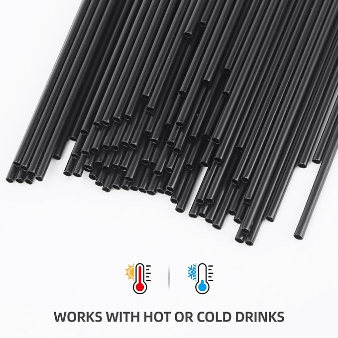 2000 Count 5 Inch Coffee Stirrers Straws, Disposable Plastic Sip Stir Swizzle Sticks for Cocktail Drinks - Black
