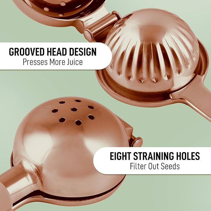 Zulay Extra Large Lemon Squeezer Stainless Steel - Easy Squeeze Heavy Duty Lemon Juicer Hand Press - Ergonomic Citrus Squeezer & Fruit Juicer for Small Oranges, Lemons, & Limes