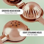 Zulay Kitchen Lemon Squeezer Stainless Steel - Premium Quality, Heavy Duty Solid Metal Squeezer Bowl - Large Manual Citrus Press Juicer and Lime Squeezer Stainless Steel - Rose Gold