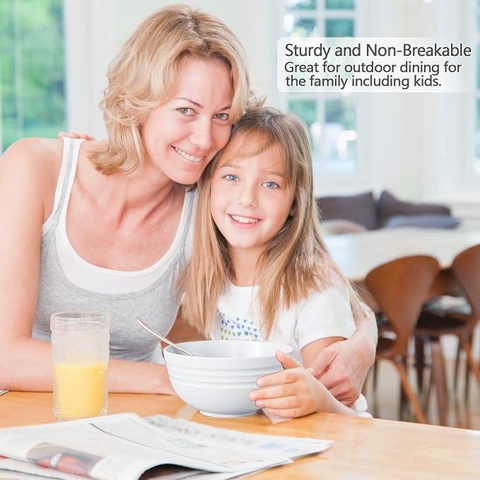 【NOT CERAMIC】Unbreakable Cereal Bowls, 25 OZ Wheat Straw Bowls Microwave and Dishwasher Safe BPA-Free Eco-Friendly Bowl Beige Color for Cereal, Serving ,Soup, Oatmeal, Pasta and Salad（Set Of 6）