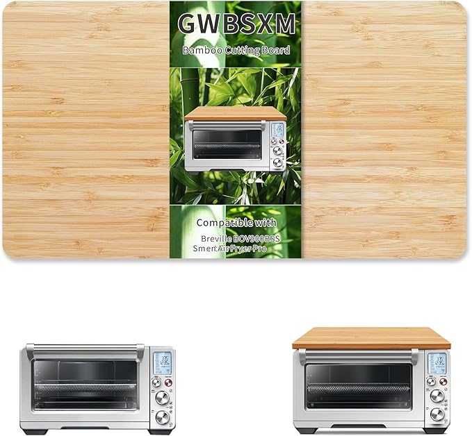 Bamboo Cutting Board for Breville BOV900BSS Smart Oven Air Fryer Pro, Countertop Convection Oven Accessories With Silicone Feet, Heat Resistance, Added Storage