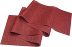 PIGCHCY Elegant Placemats with Matching Table Runner,Washable Durable Placemats Crosswoven Vinyl Table mats Sets(6pcs Placemats+1pcs Table Runner,Same Style,Burgundy Red)