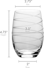 Mikasa Cheers Stemless Wine Glass (17-Ounce, Set of 4) and Double Old Fashioned Glass (Set of 4, 10 fluid ounces)