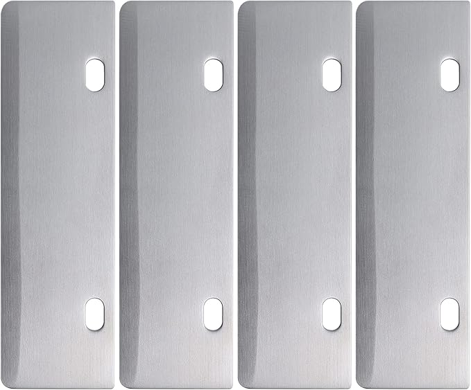 DELFINA 4 Pcs Grill Scraper Blade Replacement, Stainless Steel Outdoor Barbecue Cleaning Tools, Heavy Duty Accessories for BBQ