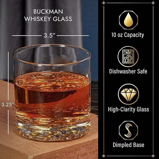 HomeWetBar Ultra Rare Edition Engraved Buckman Whiskey Glass