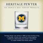 Heritage Pewter Michigan Double Old Fashion | Double Rocks Glass 14 OZ for Liquor | Expertly Crafted Pewter Glass