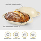 Dutch Oven for Bread Baking – Premium Cast Iron Pot with Lid – Perfect for Sourdough, Artisan Loaves & No-Knead Bread – 2 QT / 1.9L (Enameled, Round, Oven & Stovetop Safe), White