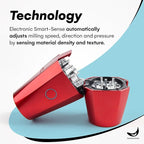 Banana Bros - OTTO Electric Smart Spice Grinder - Automatic Herb Grinder with Smart Technology - Rechargeable via USB - Portable Milling for Dry Herbs and Spices - Red - Carrying Case Included