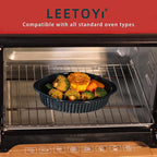 LEETOYI Porcelain Small Oval Au Gratin Pans,Set of 4 Baking Dish Set for 1 or 2 person servings, Bakeware with Double Handle for Kitchen and Home, Navy