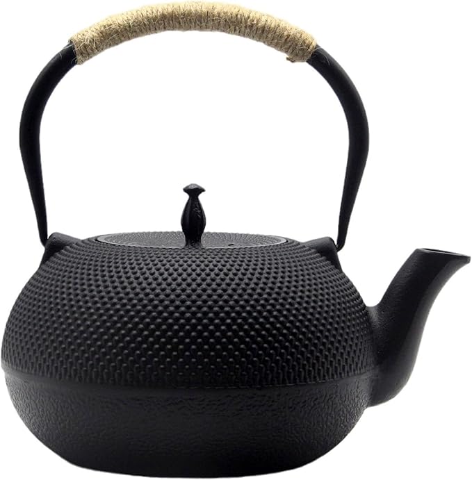 Big Cast Iron Teapot, Japanese Tetsubin Tea Kettle for Stovetop Safe, Cast Iron Tea Pot with Stainless Steel Infuser for Loose Tea and Enameled Interior(1800ml/60.9oz)