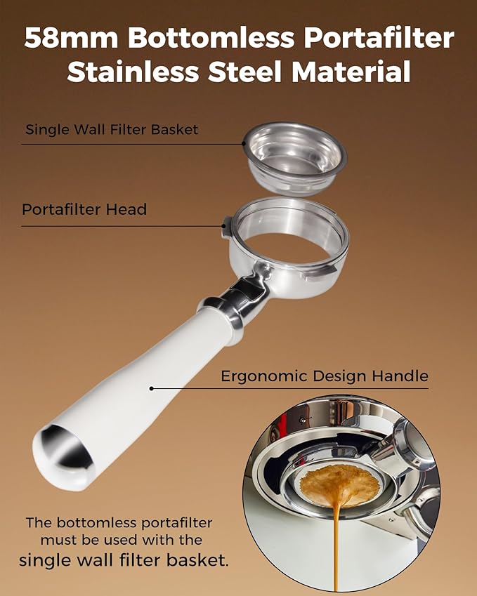 Tuni E2 𝑬𝒔𝒑𝒓𝒆𝒔𝒔𝒐 𝑴𝒂𝒄𝒉𝒊𝒏𝒆 with G1 Noir 𝑪𝒐𝒏𝒊𝒄𝒂𝒍 𝑪𝒐𝒇𝒇𝒆𝒆 𝑮𝒓𝒊𝒏𝒅𝒆𝒓 and 𝑩𝒐𝒕𝒕𝒐𝒎𝒍𝒆𝒔𝒔 𝑷𝒐𝒓𝒕𝒂𝒇𝒊𝒍𝒕𝒆𝒓 Set | 48 Grind Settings | Professional Home Barista Kit