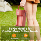 Single Serve One Cup Coffee Maker, for K Cups and Grounds, Mini Coffee Maker with Portable Handle, 6 to 12 Oz Brew Size, for Travel, Camping, Office, RV and Dorm, 120V, Salmon Pink
