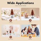 4 Tier Chocolate Fondue，430 Stainless Steel Chocolate Fountain Machine, Electric Chocolate Melting Fondue Fountain Set, Chocolate Fountain Machine for Chocolate Candy Butter Cheese