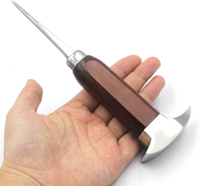 Ice Pick Stainless Steel, Ice Picks for Breaking Ice, Ice Pick with Wood Handle, Ice Picks for Kitchen, Bars, Bartender, Best Ice Carving Tools (short)
