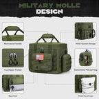 Maelstrom Large Tactical Lunch Box for Men,Insulated Lunch Bag, Leakproof Soft Cooler Bags with Detachable MOLLE Bag,Durable Lunch Tote for Adult Women Work,Picnic,30 Cans/20 L, Army Green