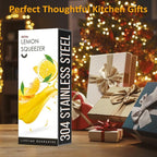 Lemon Squeezer Stainless Steel - Premium Quality, Heavy Duty Solid Metal Squeezer Bowl - Large Manual Citrus Press Juicer and Lime Squeezer (Yellow)