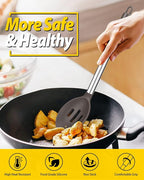 Pack of 2 Large Silicone Cooking Spoons,Non Stick Solid Basting Spoon,Heat-Resistant Kitchen Utensils for Mixing,Serving,Draining,Stirring (CHOCOLATE)