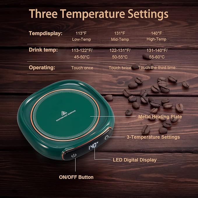 Bgbg Coffee Mug Warmer & Cute Cat Mug Set, Beverage Cup Warmer for Desk Home Office with Three Temperature Up to 140℉/ 60℃, Coffee Warmer for Cocoa Milk Tea Water Candle, 8 Hours Auto Shut Off