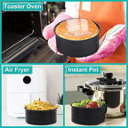 E-far 6 x 3 Inch Cake Pan Set of 3, Deep Stainless Steel Small Round Cake Pans Tin for Baking Birthday Wedding Layer Cakes, Stainless Steel Core & Non-toxic Nonstick Coating, Deep & Straight Side