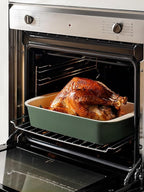 LE TAUCI Deep Casserole Dishes for Oven, 13.7”x9.6” Ceramic Baking Dish Set with Roasting Racks, Large Lasagna Pans with Handles, Rectangular Bakeware as Gift for Mom, Forest Green (4.6QT/3.0QT/1.6QT), Set of 3