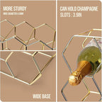 Countertop Wine Rack-14 Bottles Gold Wine Rack-No Assembly Required-3 Tier Tabletop Wine Bottle Holder for Cabinet
