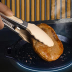 RAXCO Kitchen Set,18-Piece Silicone Cooking Utensils and Stainless Steel Chef's Knives,Khaki