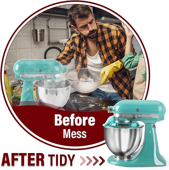 Pouring Shield for KitchenAid Tilt Head 4.5-5QT Stainless Steel (Only),Safety Pouring Shield,Splatter Guard for kitchenaid mixer bowl,Kitchen Aid Stand Mixers (Transparent Blue, for 4.5-5 QT)