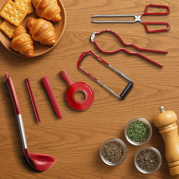 Stainless Steel Canning Pot with Rack & Lid, 21.5 QT Water Bath Canner for Canning, Complete Canning Supplies Starter Kit with Tools, Funnel, Jar Lifter, Tongs for Beginners and Home Use