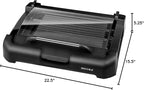 Secura Smokeless Indoor Grill 1800-Watt Electric Griddle with Reversible 2 in 1 Grill and Griddle Plates Plate, Glass Lid, Extra Large Drip Tray (Dishwasher Safe)