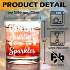 kunlisa Dental Assistant Gifts Whiskey Glasses, Dental Gifts for Women Men, Dentist Gift 10 oz Drinking Rocks Glasses for Women Men Whisky Cocktail Scotch Bourbon Liquor