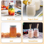 Mason Jars 16 oz 12Pack with 6 Extra Lids, Glass Pint Canning Jars 16 oz - 16oz mason jars with silver lids and extra 6 gold lids for Canning/Preserving/Meal Prep