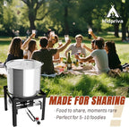 50QT Crawfish Boiler Kit, Waterproof Cover & 12-inch Skimmer, 110,000BTU Propane Burner Stove, 0-20PSIG Regulator, Aluminum Seafood Boil Pot, Crab Boil Pot with Basket