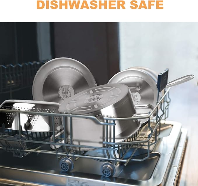 Duxtop Professional Stainless Steel Pots and Pans Set, 18-Piece Induction Cookware Set, Saucepan with Pour Spout and Strainer Lid, Impact-Bonded Technology