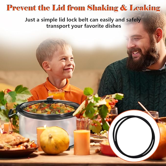 Black Lid Latch Strap Rubber Band for 6,7,8 quart Hamilton Beach Crock pot slow cooker WHT …Lid Strap for Fixing Pot Lid