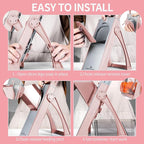 ONCE FOR ALL Upgrade Safe Mandoline Slicer Plus, Adjustable Vegetable Food Chopper Potato Fries French Fry Cutter, Detachable Blade, Kitchen Chopping Artifact, New Kitchen Gift (Pink)