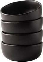 AmorArc Stoneware Cereal Bowls for Kitchen, 28oz Large Ceramic Soup Bowls Set of 4 for Meal, Oven, Microwave&Dishwasher safe Kitchen Bowls with Wavy Rim, Matte Black