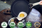 MsMk Small Frying pan, 8-inch Nonstick Durable Egg Omelet Skillet with Stay-Cool Handle, Limestone Non Stick Coating From GRE, 4mm Stainless Steel Base Induction, Oven Safe, Dishwasher Safe
