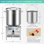 ARC 64QT Stainless Steel Seafood Boil Pot with 200,000BTU Propane Burner, w/Basket for Outdoor Deep Fryer, Large Cooking Pot for Turkey Fryer, Crab, Crawfish, Shrimp, Lobster Boiling Stock Pot