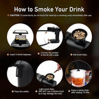 Cocktail Smoker kit, Smoking Gun Drink and Food Smoker Old Fashioned Smoking kit Infuse Cocktail Whiskey Bourbon with Disk Lid and Wood Chips, Starter Kit, 10 PCS
