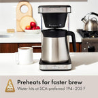 OXO Brew 8-Cup Coffee Maker - Single-Serve & Carafe, Thermal Stainless Steel, SCA Certified