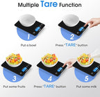 KOIOS Food Scale, 33lb/15kg Digital Kitchen Scale Weight in Grams and Ounces for Cooking Baking, 1g/0.1oz Precise Graduation, Batteries and Type-C Charging, Tare Function, LCD Display, Black