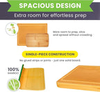 Extra Large Bamboo Cutting Board Featuring 18 Inch Wood Cutting Boards for Kitchen with Glue-Free Surface™ – Non-Toxic Wooden Chopping Boards, FSC-Certified, Durable Carving Boards - Rectangle