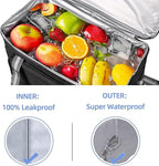 iknoe Large Cooler Bag Collapsible, 24L Insulated Bags, Leakproof Lunch Cooler Tote with Multi-Pockets for Adult Insulated Thermal Bag for Beach, Picnic, Office Work, Black 36-Can