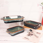 12" X 9" Porcelain Rectangular Casserole Dishes - Baking Dish for Oven, 2.5 QT Ceramic Lasagna Pans, Oven Safe Bakeware for Kitchen Cooking, Cake, Banquet and Dinner