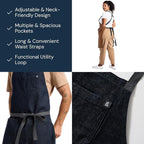 hedley & bennett Crossback Apron - Crossback Chef Apron with Pockets - 100% Cotton Denim, 8oz - Jack Navy