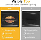 Sunvivi Roaster Oven, Electric Roaster Oven with Viewing Lid, 28lb 24-Quart Turkey Roaster with Unique Defrost/Warm Function, Large Roaster with Removable Pan & Rack, Stainless Steel, Red