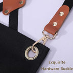 AFUN Chef Aprons for Women Men with Large Pockets, Cotton Canvas Cross Back Water Repellent Work Apron, Size M to XXL (Black)